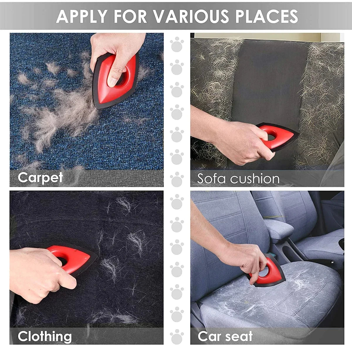 Reusable Pet Hair Remover for Car Seats & Carpets