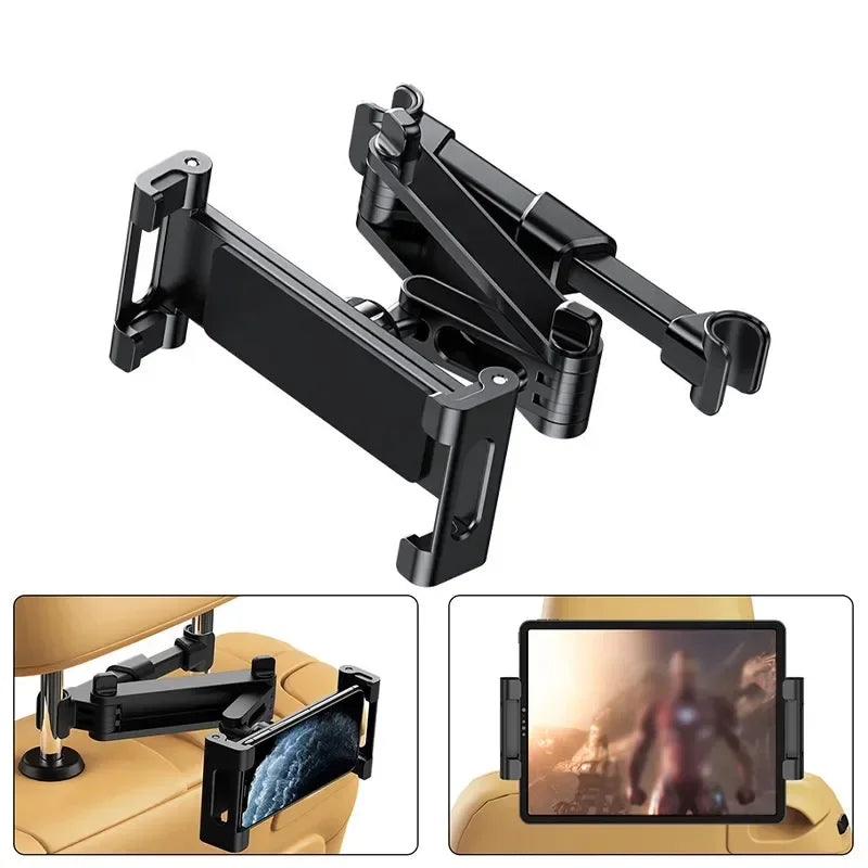 Adjustable Car Headrest Phone & Tablet Holder – Rear Seat