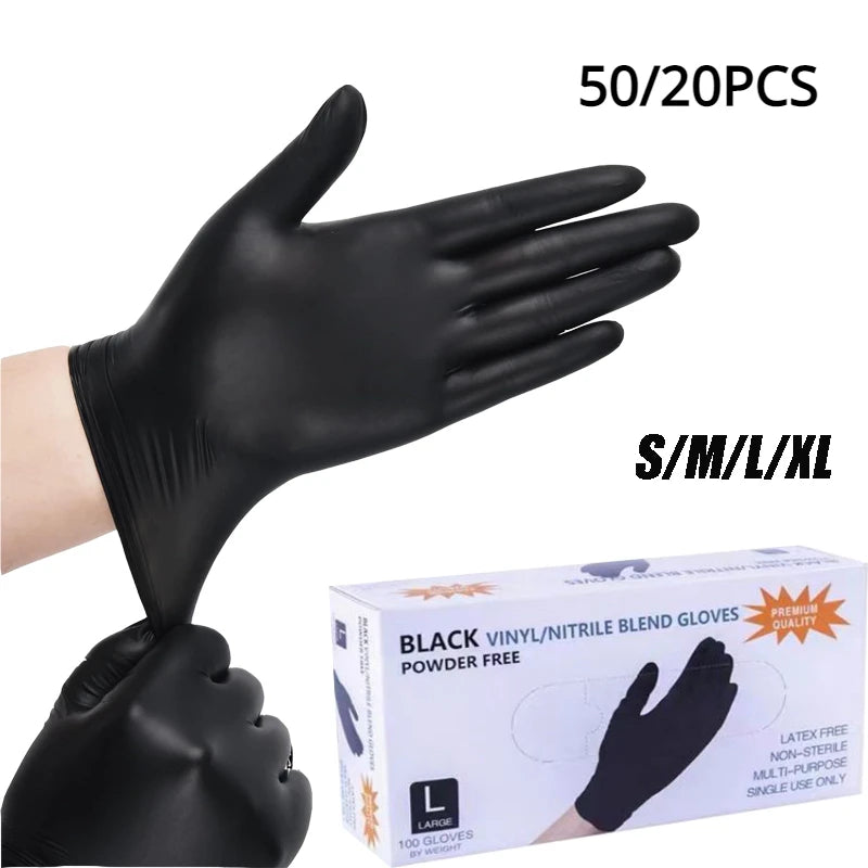 Black Disposable Detailing Gloves – 20 or 50 Gloves